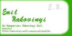 emil makovinyi business card